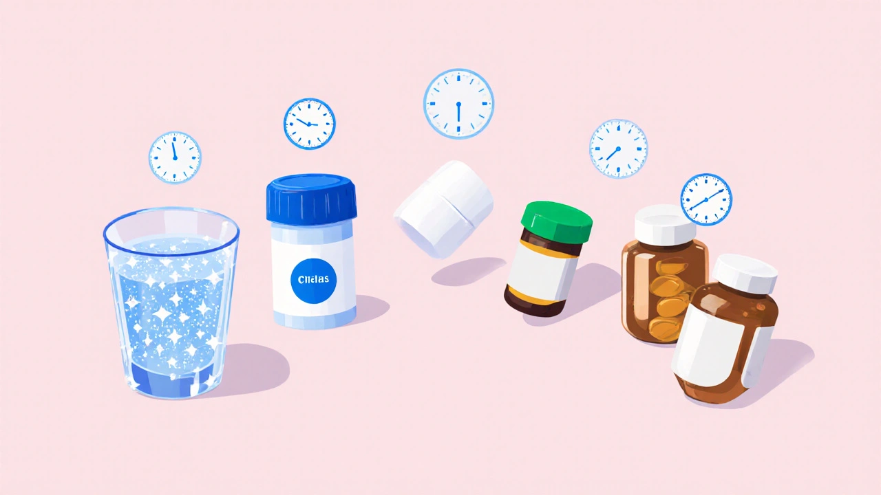 Flat lay of various ED pills and supplements arranged for visual comparison.