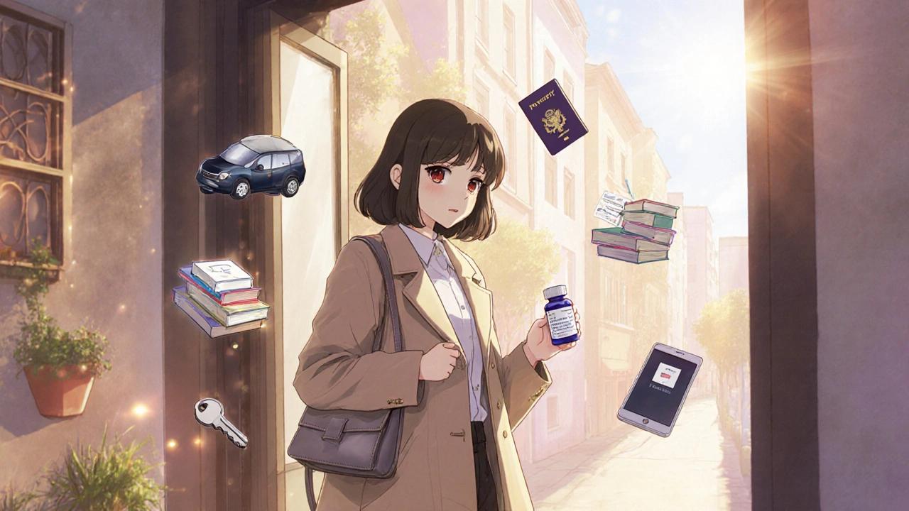 Woman with slight iris darkening and longer lashes stepping out confidently, symbolizing improved daily life.